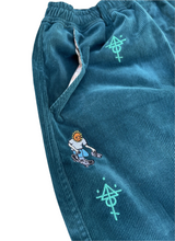 Load image into Gallery viewer, HOOD-RITUAL // TELEV!S!STAR &quot;Crystal Children&quot; FORREST TEAL CORDUROY PANTS
